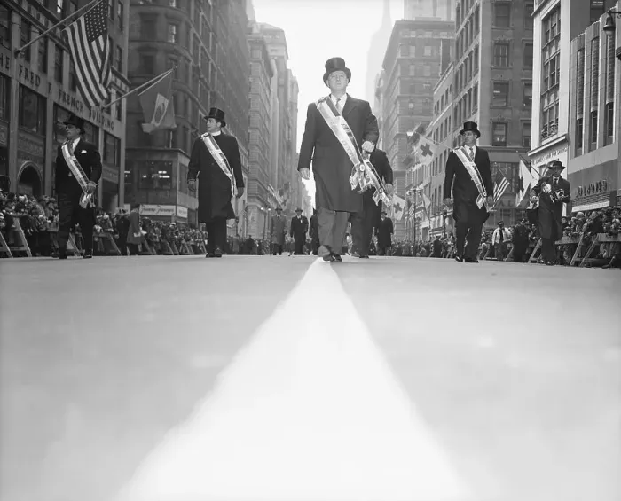 Framed Print : Low Angle St. Patrick's Day Parade