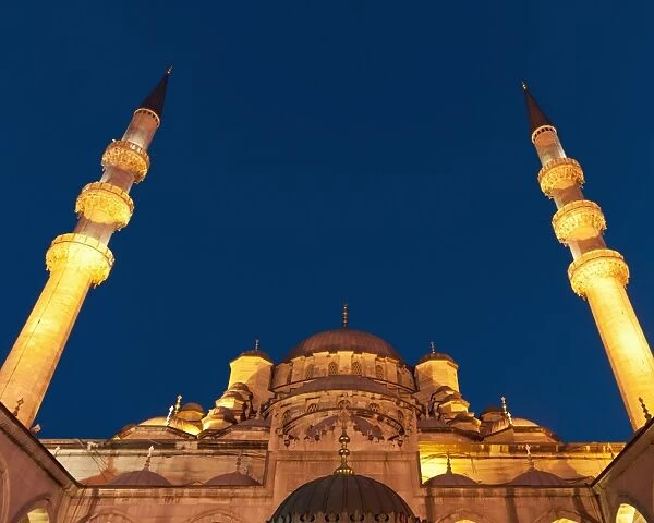 Low Angle View Of Mosque Of The Valide Sultan At Night