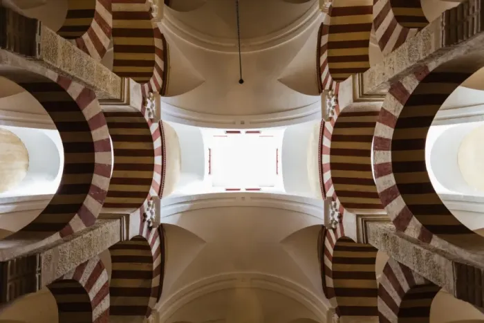Framed Print : Low angle view of ornate arches and skylights in mosque, Cordoba, Andalusia, Spain Framed Print : Low angle view of ornate arches and skylights in mosque, Cordoba, Andalusia, Spain