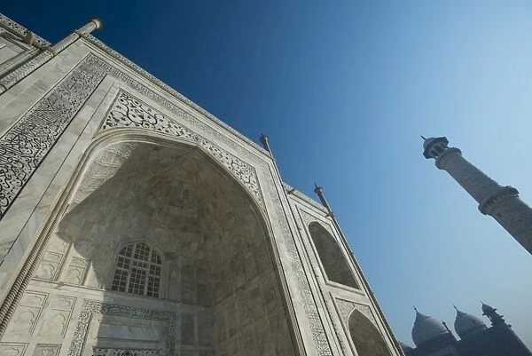 Low angle view of the Taj Mahal, Agra, Uttar Pradesh, India