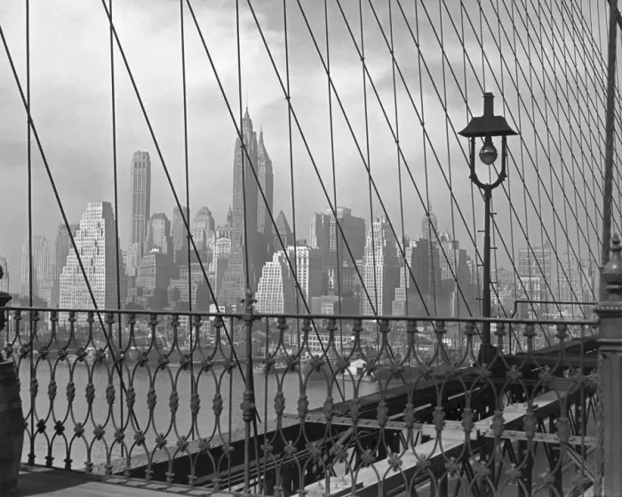 Framed Print : Lower Manhattan from Brooklyn Bridge, BYC Framed Print : Lower Manhattan from Brooklyn Bridge, BYC