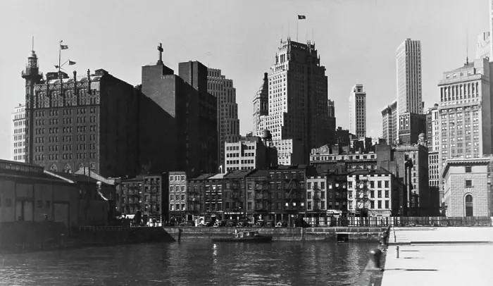 Framed Print : Lower Manhattan Over South Street Framed Print : Lower Manhattan Over South Street