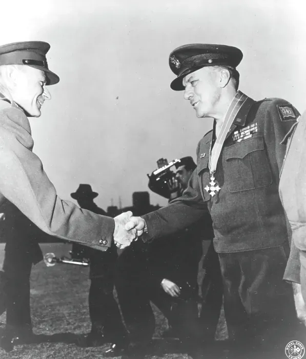 Framed Print : Lt Gen Gairdner Congratulates Brig Gen Back Framed Print : Lt Gen Gairdner Congratulates Brig Gen Back