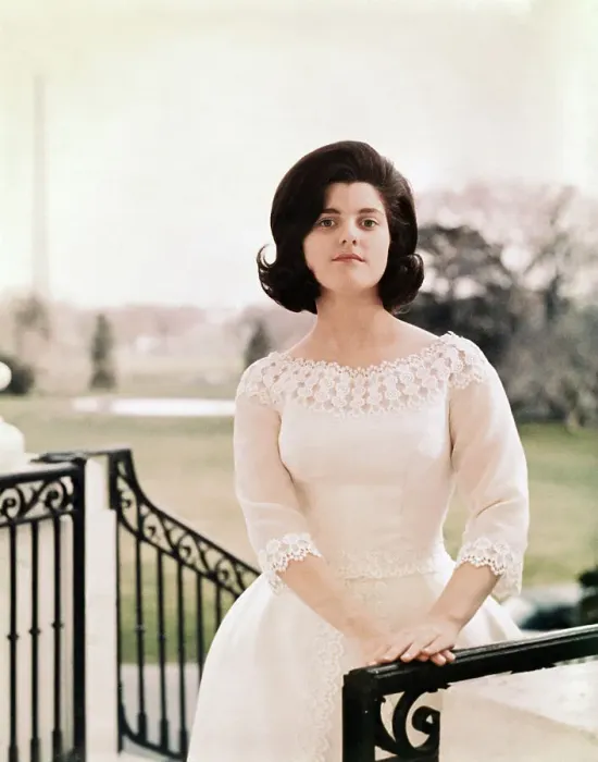 Framed Print : Luci Baines Johnson Wearing a White Dress Framed Print : Luci Baines Johnson Wearing a White Dress