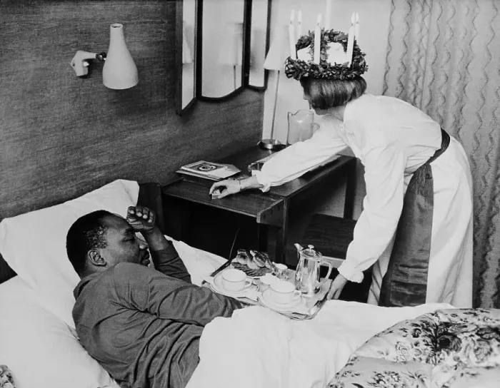 Framed Print : Lucia Serving Breakfast To M.L. King Framed Print : Lucia Serving Breakfast To M.L. King