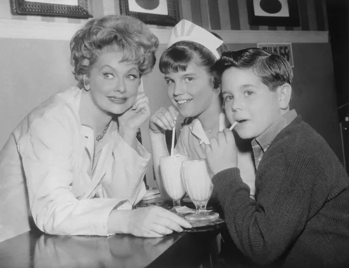 : Lucille Ball With Her Children Over Fun Drinks : Lucille Ball With Her Children Over Fun Drinks