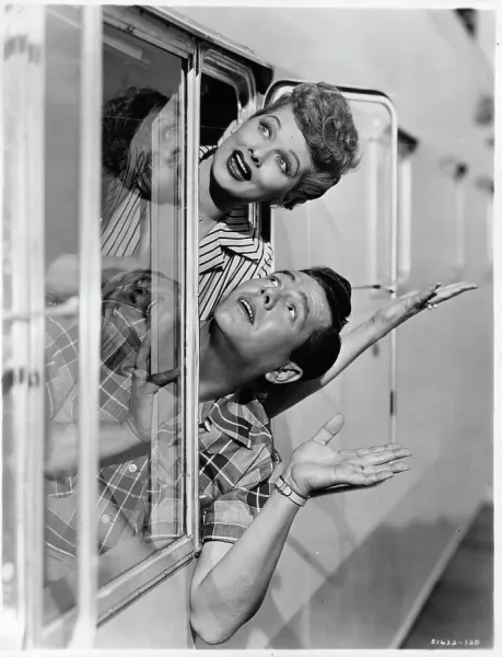 Lucille Ball and Desi Arnaz in The Long, Long Trailer Print. Art