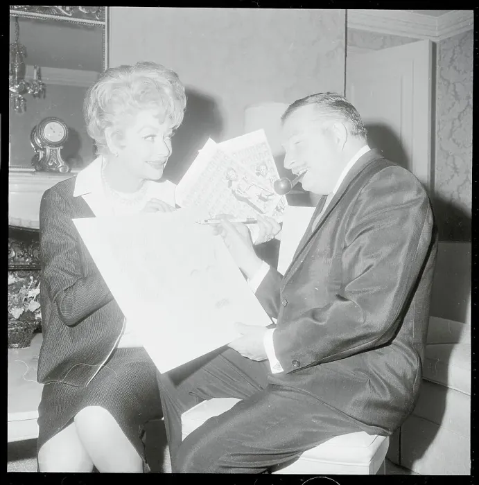 Framed Print : Lucille Ball Getting Her Caricature Done Framed Print : Lucille Ball Getting Her Caricature Done