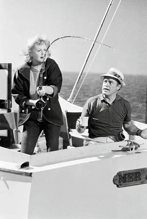 Framed Print : Lucille Ball Holding a Fishing Pole Framed Print : Lucille Ball Holding a Fishing Pole