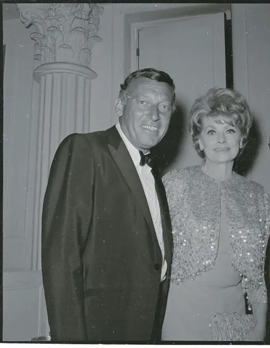 Framed Print : Lucille Ball Standing with Husband Gary Morton