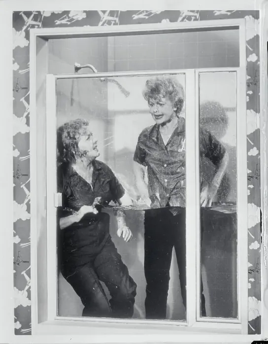 : Lucille Ball and Vivian Vance During Shower Caper : Lucille Ball and Vivian Vance During Shower Caper