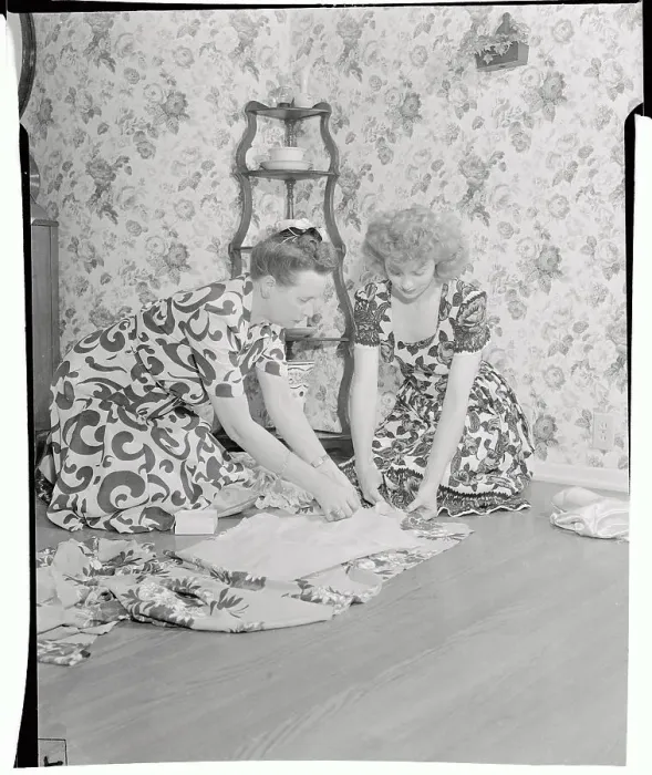 Framed Print : Lucille Ball Working at Table with Kerosene Lamps