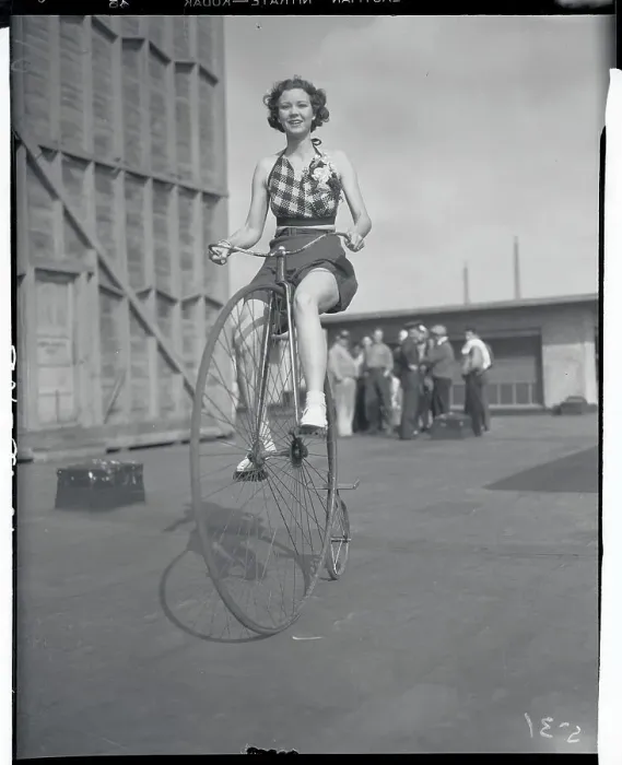 Framed Print : Lucille House Riding Highbike Framed Print : Lucille House Riding Highbike