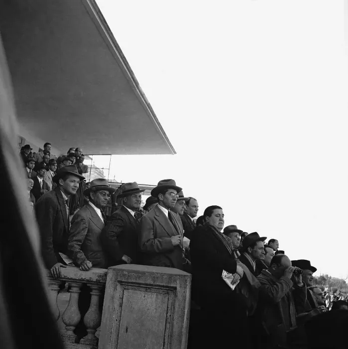 Framed Print : Lucky Luciano Watching Horse Race at Track Framed Print : Lucky Luciano Watching Horse Race at Track