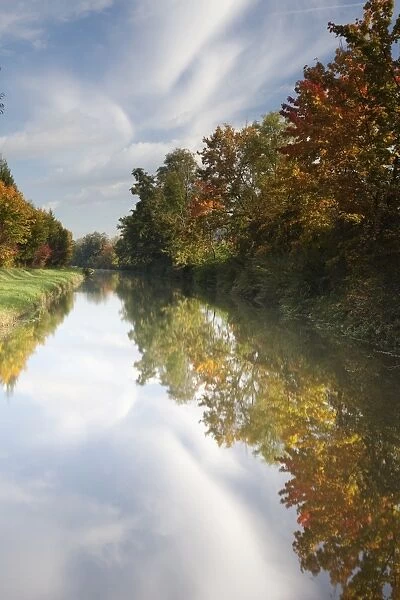 Ludwig-Danube-Main Canal in autumn, Berching, Bavaria, Germany
