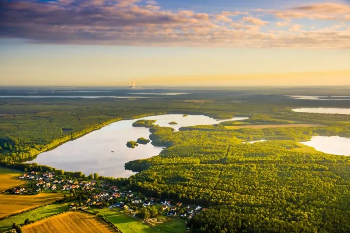 Framed Print : Luftaufnahmen der Lausitzer Heide- und Teichlandschaft Framed Print : Luftaufnahmen der Lausitzer Heide- und Teichlandschaft