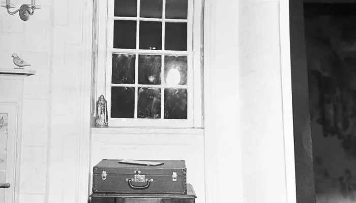 Framed Print : Luggage near Window in Nursery Framed Print : Luggage near Window in Nursery