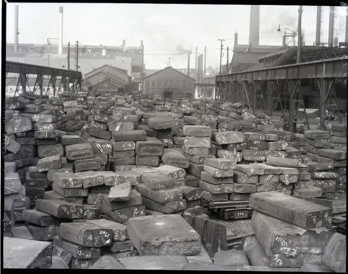 Framed Print : Luken Steel Company - Ingot Stock Yard Framed Print : Luken Steel Company - Ingot Stock Yard