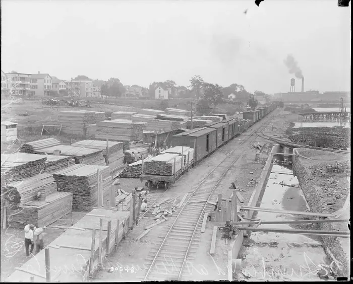 Framed Print : Lumber Yard in Connecticut