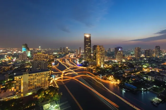 Framed Print : The luminous lines of Bangkok Framed Print : The luminous lines of Bangkok