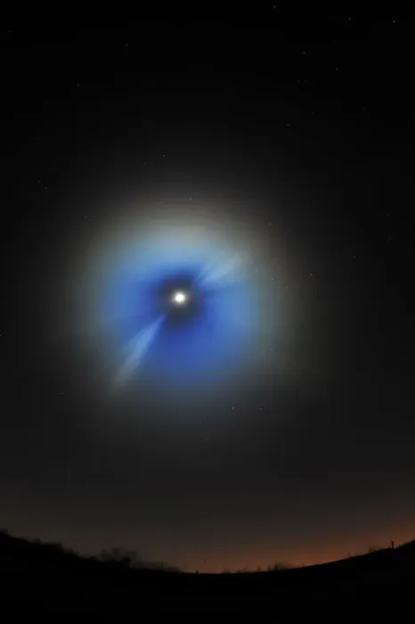 Framed Print : Lunar Eclipse with a Special Lens Flaring Technique Used, Magaliesburg, Gauteng Province, South Africa