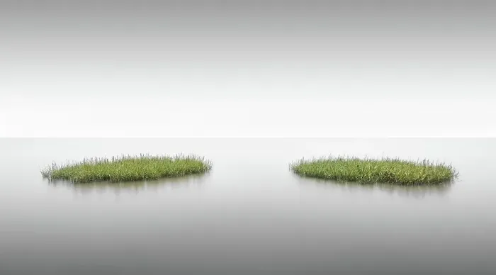 Framed Print : Lush green seagrass islands on the mudflats of the island of Sylt, Germany Framed Print : Lush green seagrass islands on the mudflats of the island of Sylt, Germany