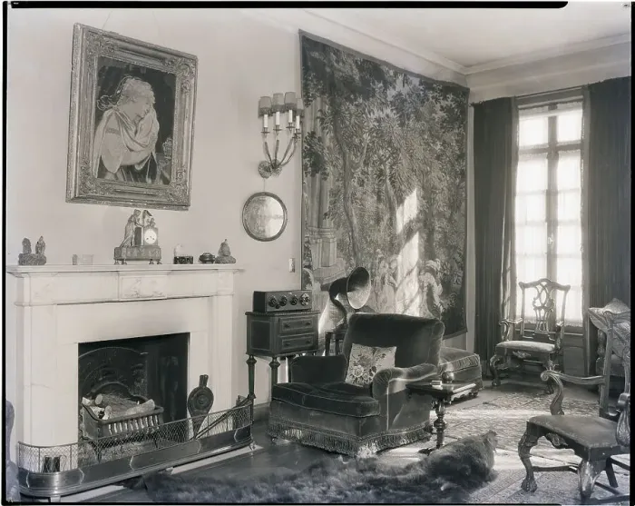 Framed Print : Luxurious Living Room W / Radio & Horn Framed Print : Luxurious Living Room W / Radio & Horn