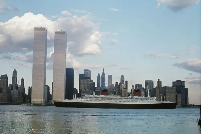 Framed Print : Luxury Liner Passes Manhattan Framed Print : Luxury Liner Passes Manhattan