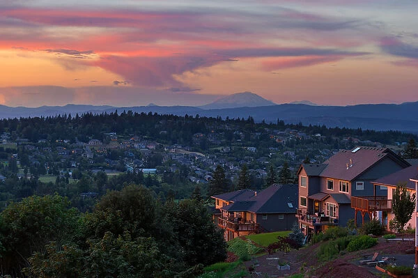 Luxury Residential Estate in Happy Valley Oregon at Sunset
