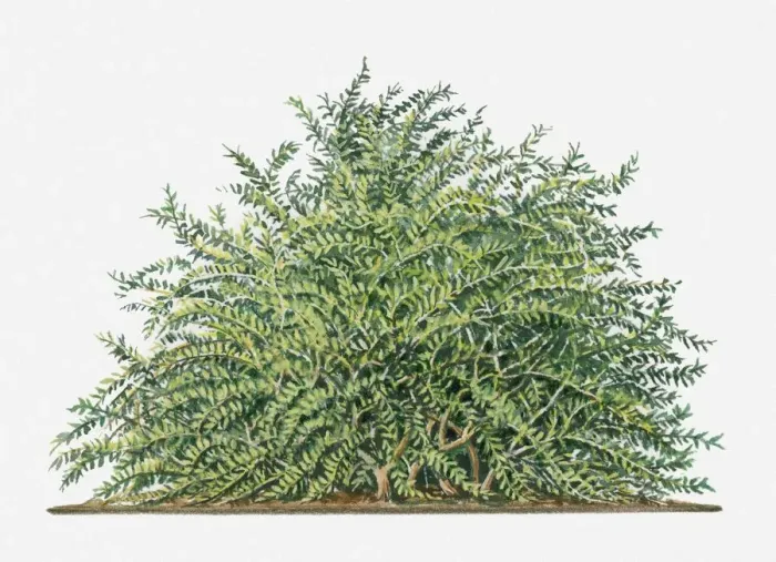 Framed Print : Lycium (Wolfberry) shrub with abundance of green leaves