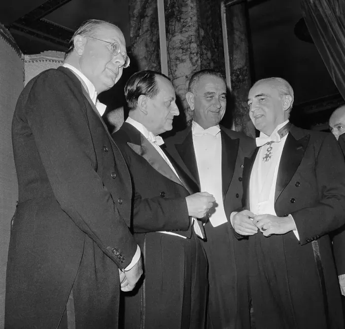 Framed Print : Lyndon B Johnson and Other at Dinner Framed Print : Lyndon B Johnson and Other at Dinner