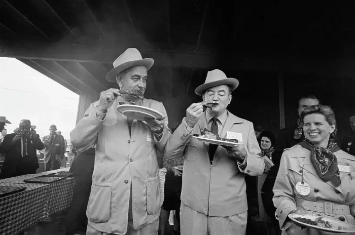 Framed Print : Lyndon B. Johnson Eating Spare Ribs