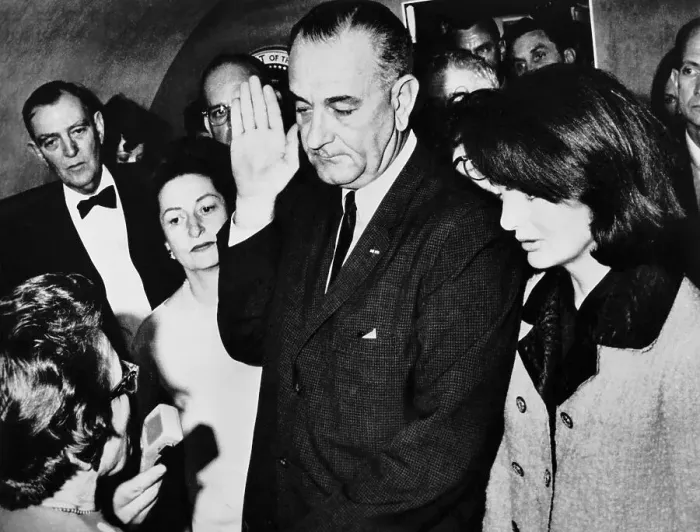 Framed Print : Lyndon B. Johnson Being Inaugurated Framed Print : Lyndon B. Johnson Being Inaugurated