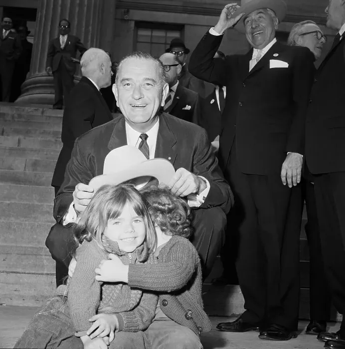 Framed Print : Lyndon B. Johnson Joking with Youngsters Framed Print : Lyndon B. Johnson Joking with Youngsters