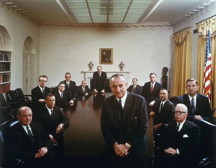Framed Print : Lyndon B Johnson Posing with His Cabinet Framed Print : Lyndon B Johnson Posing with His Cabinet