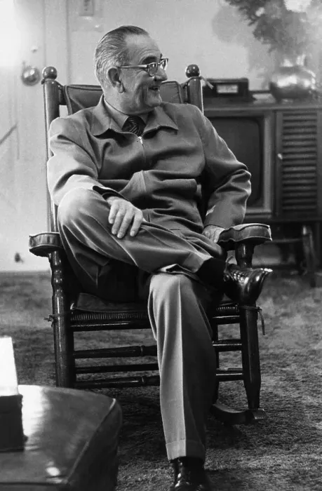 Framed Print : Lyndon B Johnson Seated At Ranch Framed Print : Lyndon B Johnson Seated At Ranch
