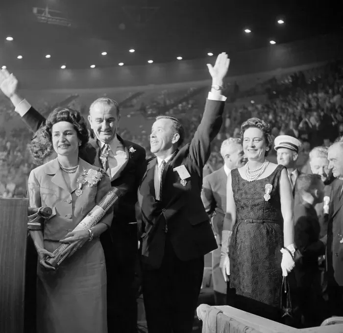 Framed Print : Lyndon Johnson Celebrating Vice President Nomination Framed Print : Lyndon Johnson Celebrating Vice President Nomination