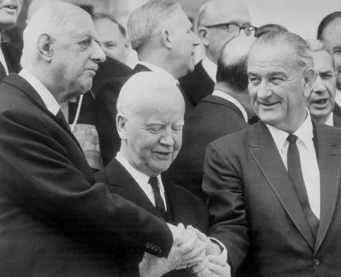 Framed Print : Lyndon Johnson and Charles de Gaulle Conversing Framed Print : Lyndon Johnson and Charles de Gaulle Conversing