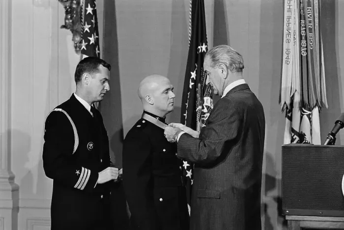 Framed Print : Lyndon Johnson Conferring Medal Framed Print : Lyndon Johnson Conferring Medal