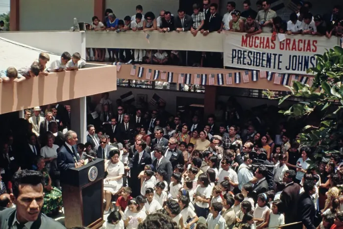 Framed Print : Lyndon Johnson In El Salvador Framed Print : Lyndon Johnson In El Salvador