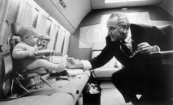 Framed Print : Lyndon Johnson and Grandson