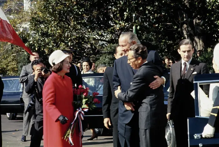 Framed Print : Lyndon Johnson And Gustavo Diaz Ordaz
