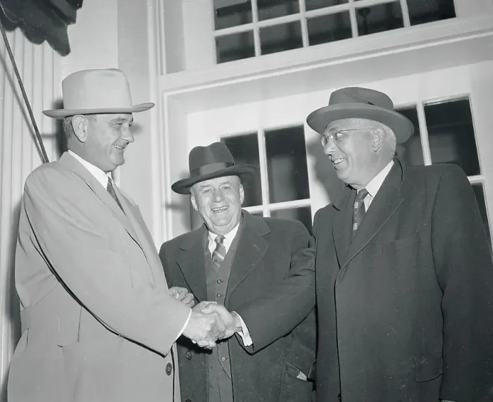 Framed Print : Lyndon Johnson, Homer Ferguson and Sam Rayburn at the White House
