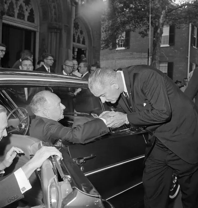 Framed Print : Lyndon Johnson Kissing Hand of Harry Byrd Framed Print : Lyndon Johnson Kissing Hand of Harry Byrd
