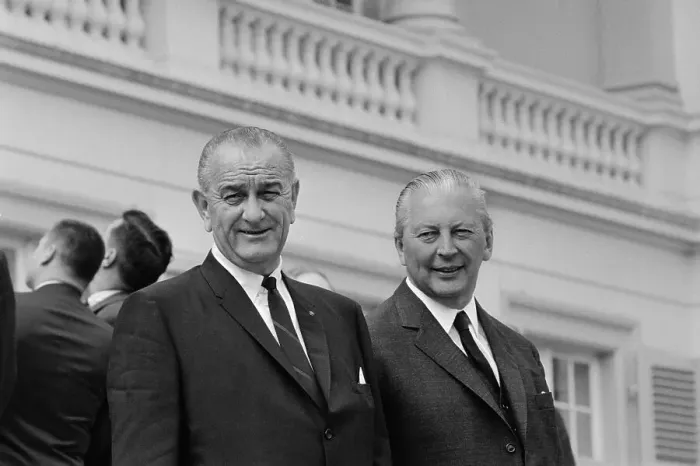 Framed Print : Lyndon Johnson and Kurt George Kiesinger Together Framed Print : Lyndon Johnson and Kurt George Kiesinger Together