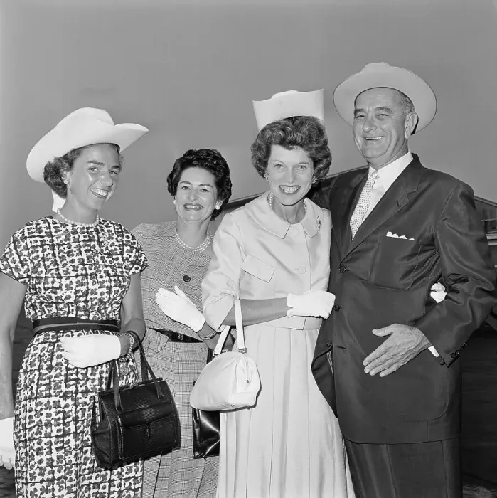 Framed Print : Lyndon Johnson Posing with Prominent Women Framed Print : Lyndon Johnson Posing with Prominent Women