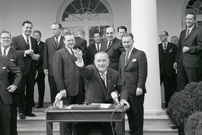 Framed Print : Lyndon Johnson Seated Tossing Pen Framed Print : Lyndon Johnson Seated Tossing Pen