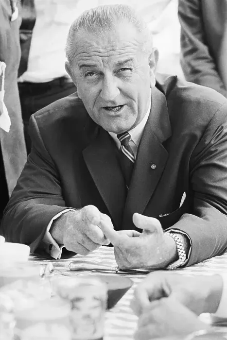 Framed Print : Lyndon Johnson Speaking at Press Conference Framed Print : Lyndon Johnson Speaking at Press Conference