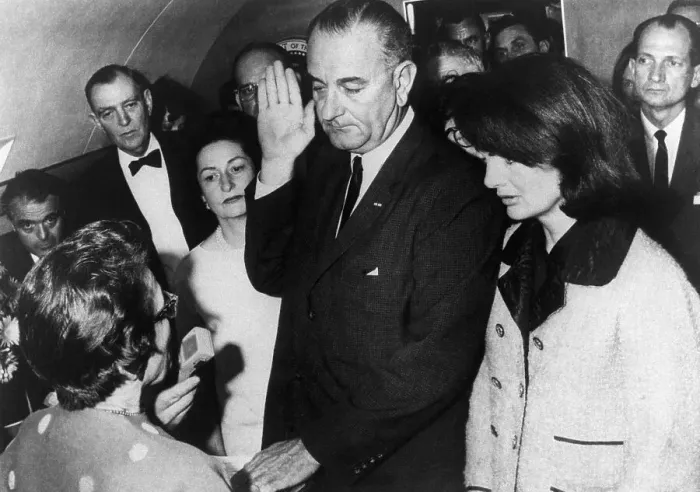 Framed Print : Lyndon Johnson Taking Presidential Oath Framed Print : Lyndon Johnson Taking Presidential Oath