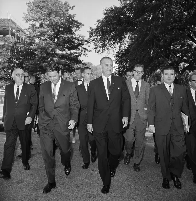 Framed Print : Lyndon Johnson Taking A Walk Outside Framed Print : Lyndon Johnson Taking A Walk Outside